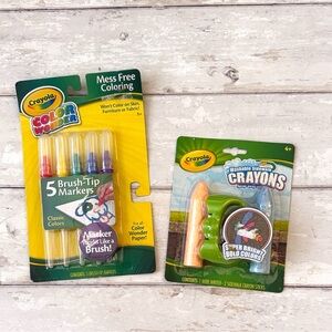 NEW! Crayola Kids Color Wonder Brush Tip Markers Brand NEW Pack & Sidewalk Chalk